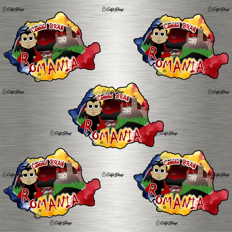 Harta, romania, castelul bran, magnet frigider mgs011